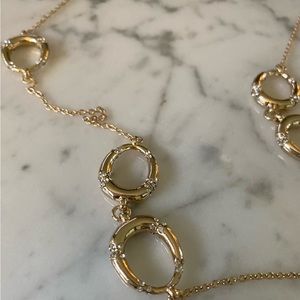 Gold and rhinestone 18” necklace